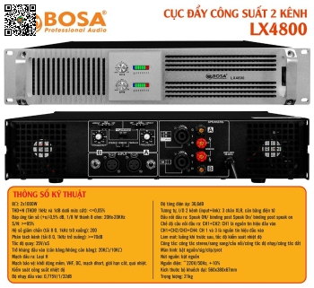 Main Công Suất 2 Kênh Bosa LX4800