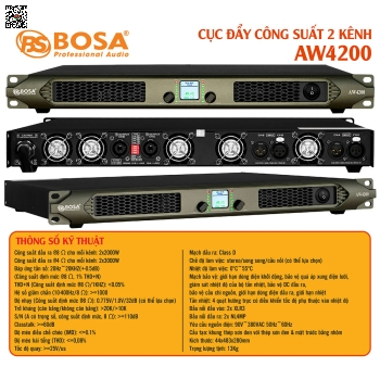 Main Công Suất 2 Kênh Bosa AW4200