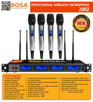Micro Không Dây Bosa 200Z (4 Kênh)